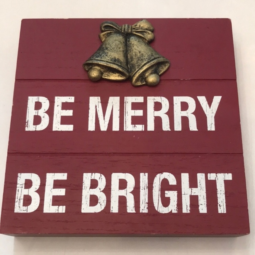 Be Merry Be Bright with Brass Bells Wall Art